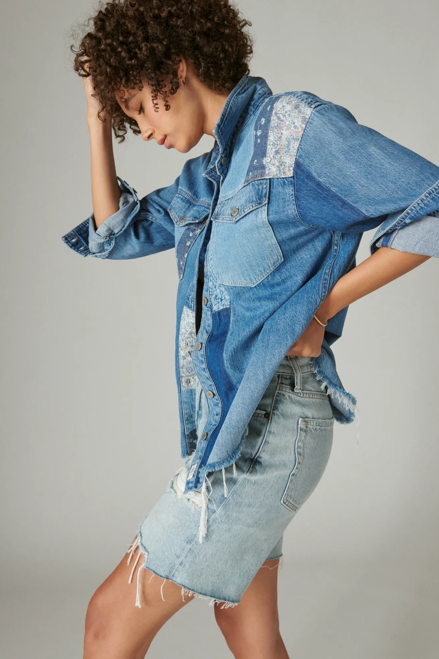 LAURA ASHLEY PATCHWORK DENIM SHIRT, image 3