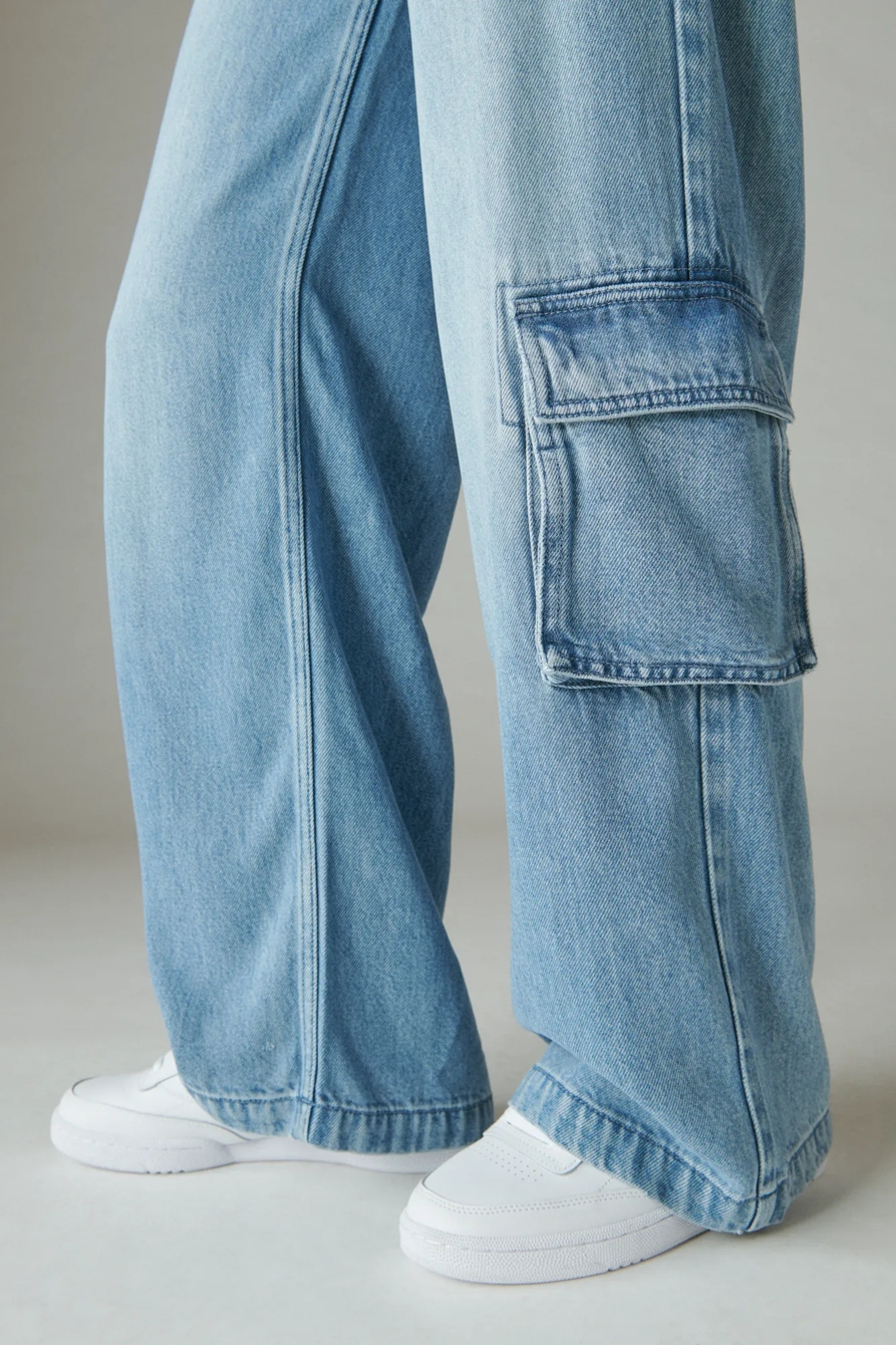 LIQUID DENIM LUXE CARGO PALAZZO, image 4