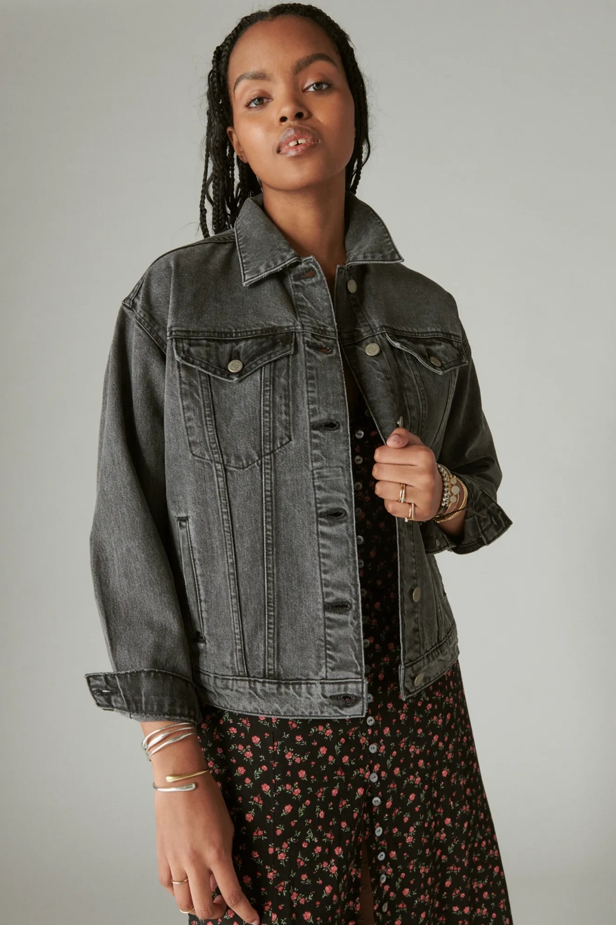 RELAXED DENIM TRUCKER JACKET, image 2