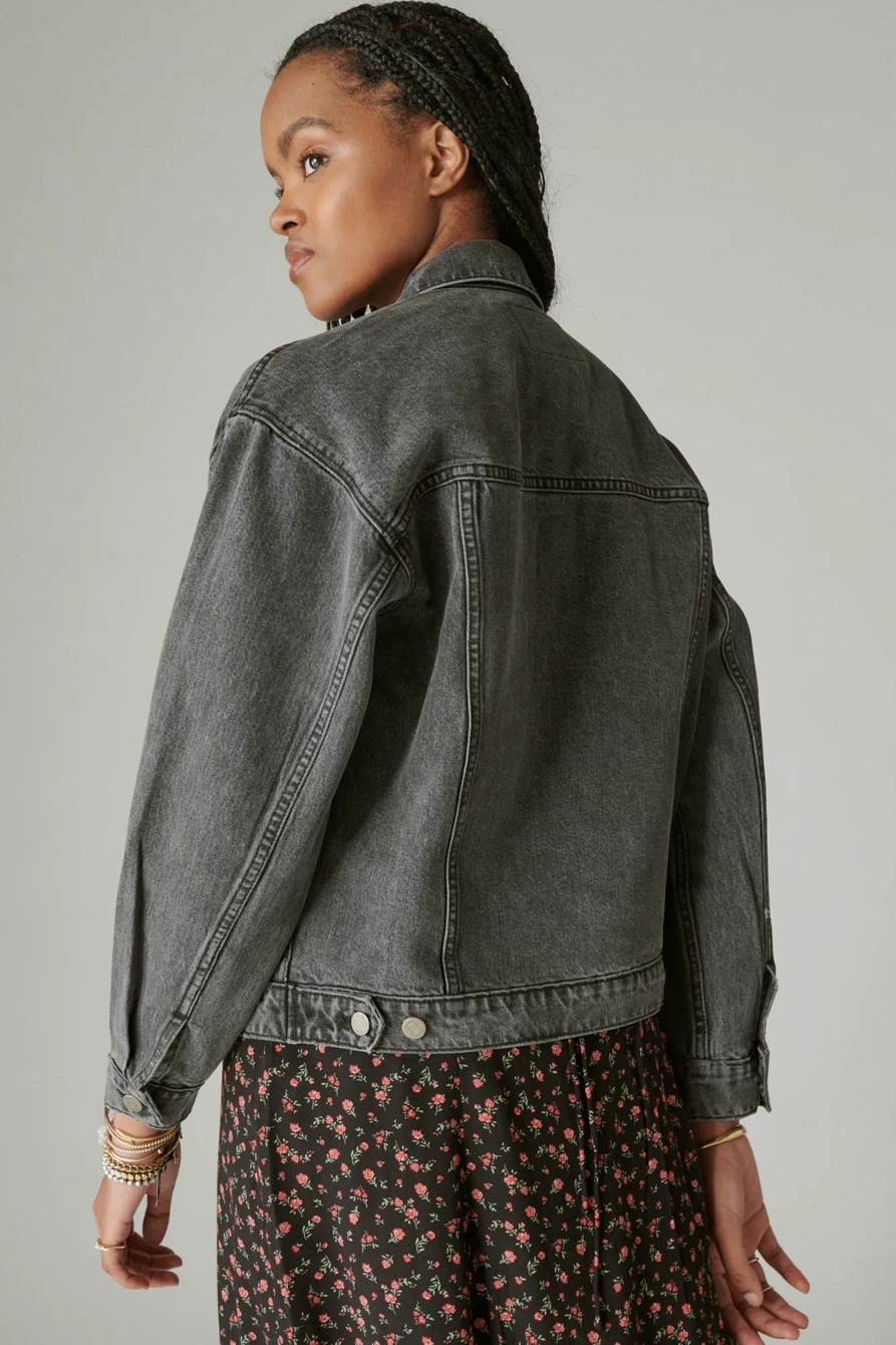 RELAXED DENIM TRUCKER JACKET, image 3
