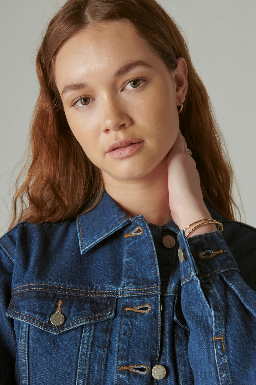 CROPPED DENIM TRUCKER JACKET, image 4
