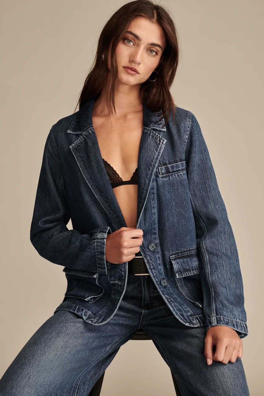 LIQUID DENIM LUXE BLAZER | Lucky Brand LIQUID DENIM LUXE BLAZER | Lucky Brand