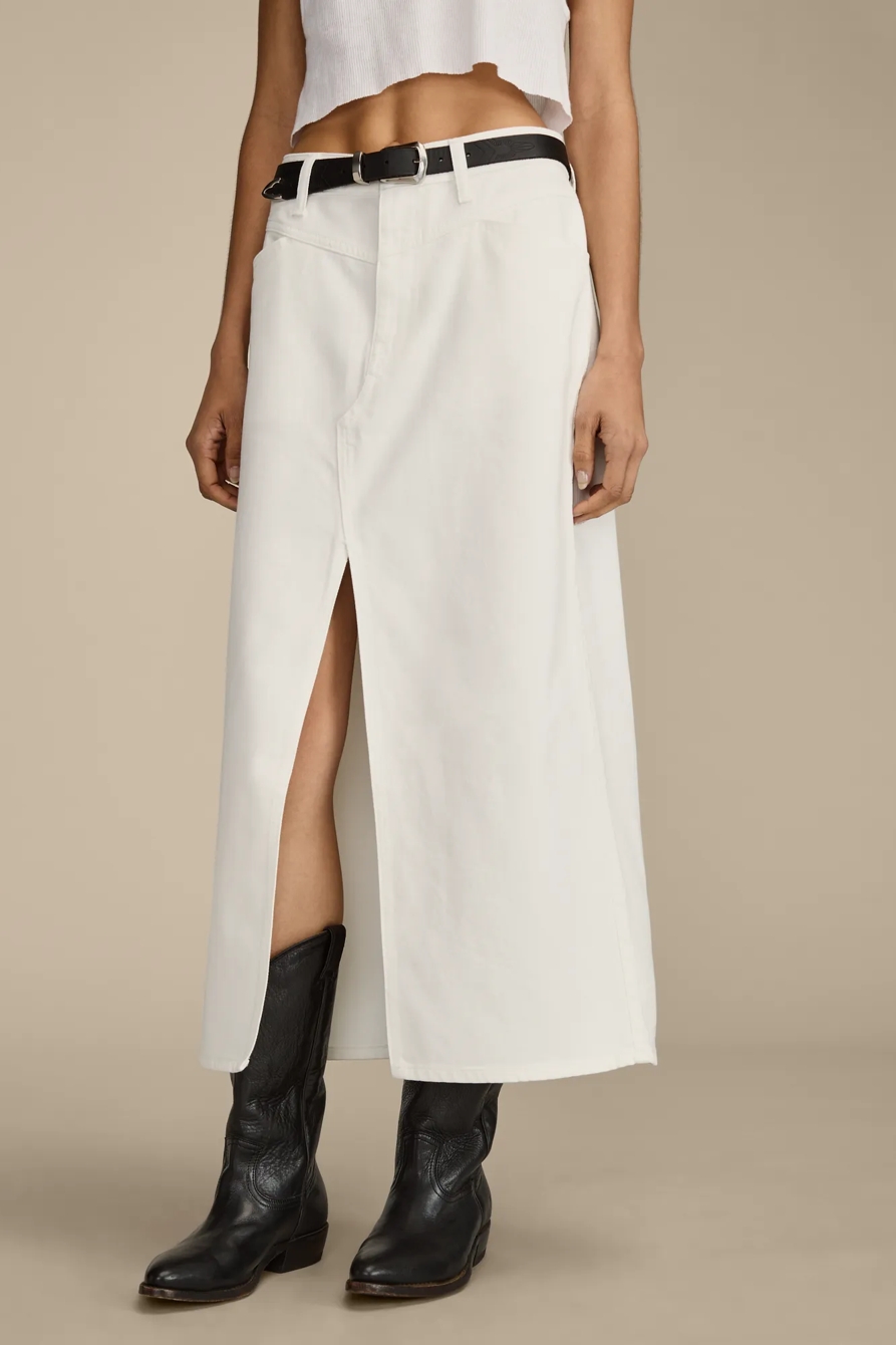 DENIM MAXI SKIRT WITH SLIT, image 2
