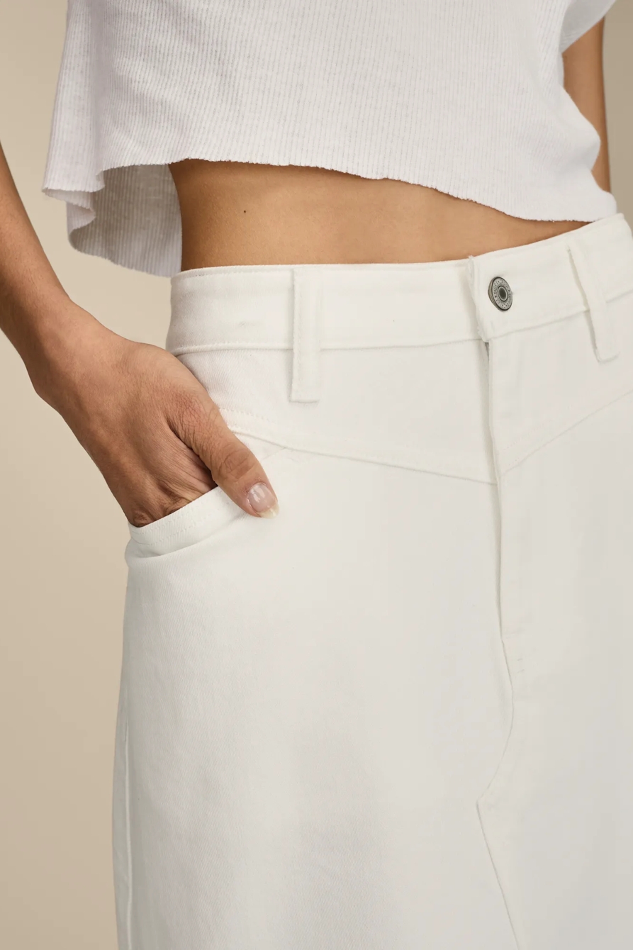 DENIM MAXI SKIRT WITH SLIT, image 4
