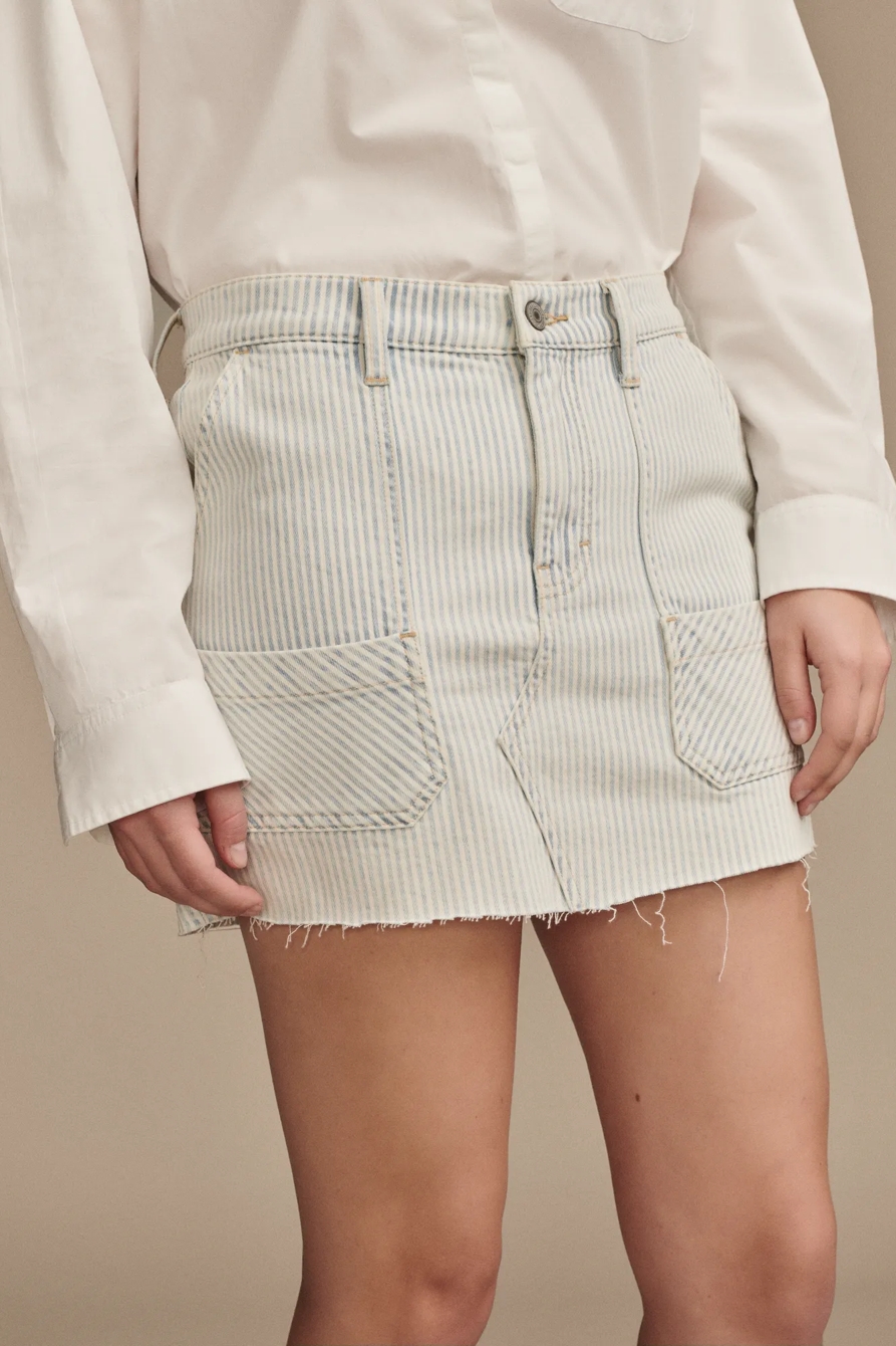 DENIM STRIPE SKIRT, image 2
