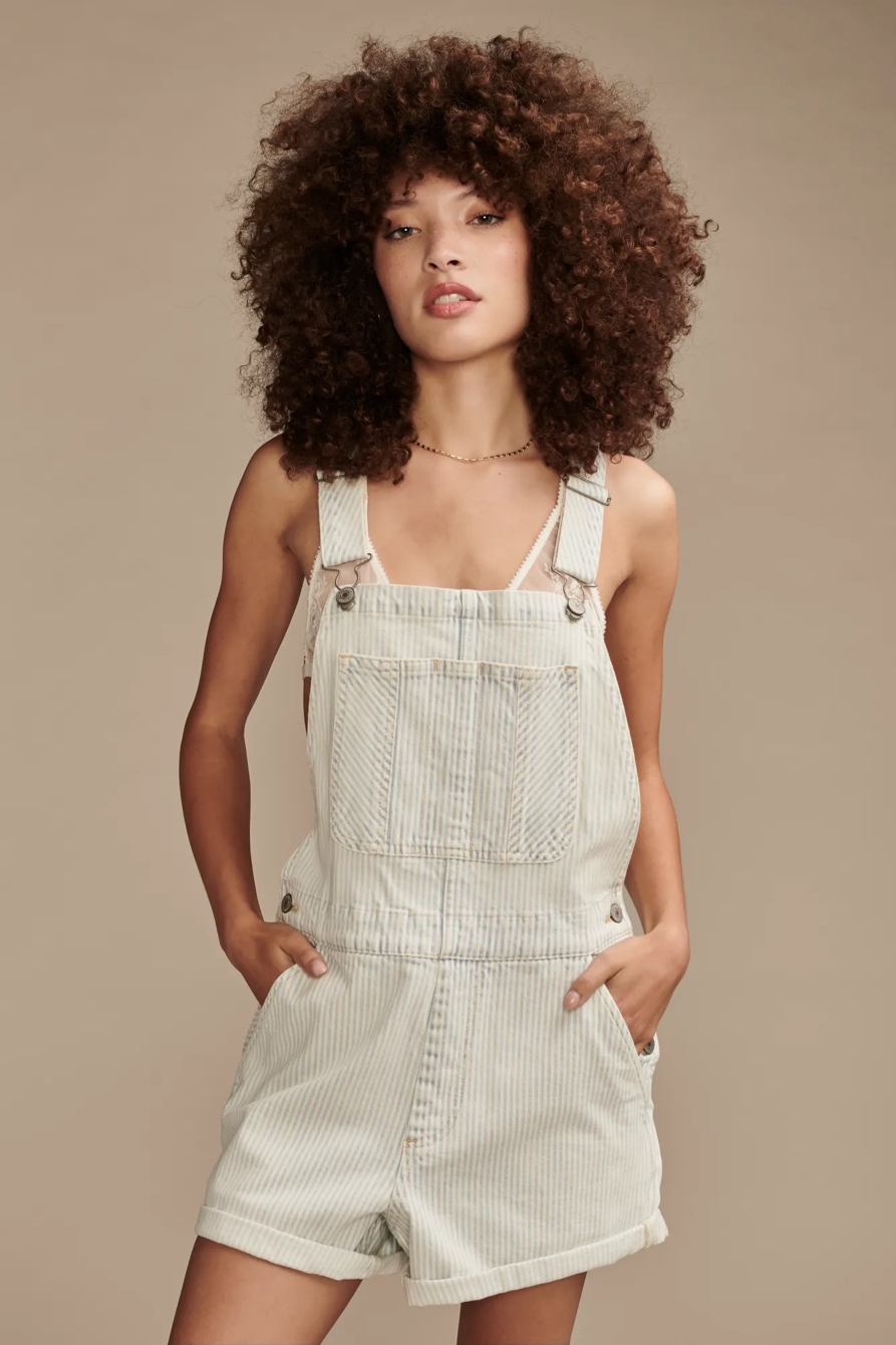 DENIM STRIPE ROMPER, image 1