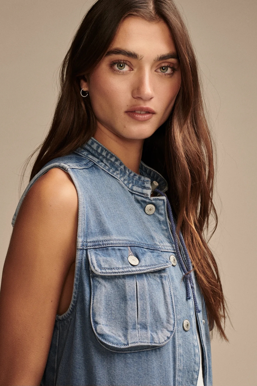DENIM UTILITY VEST, image 2