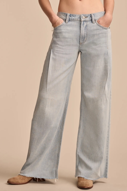 WIDE LEG PLEATED LIQUID DENIM LUXE PALAZZO, image 2