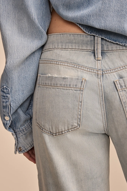 WIDE LEG PLEATED LIQUID DENIM LUXE PALAZZO, image 4