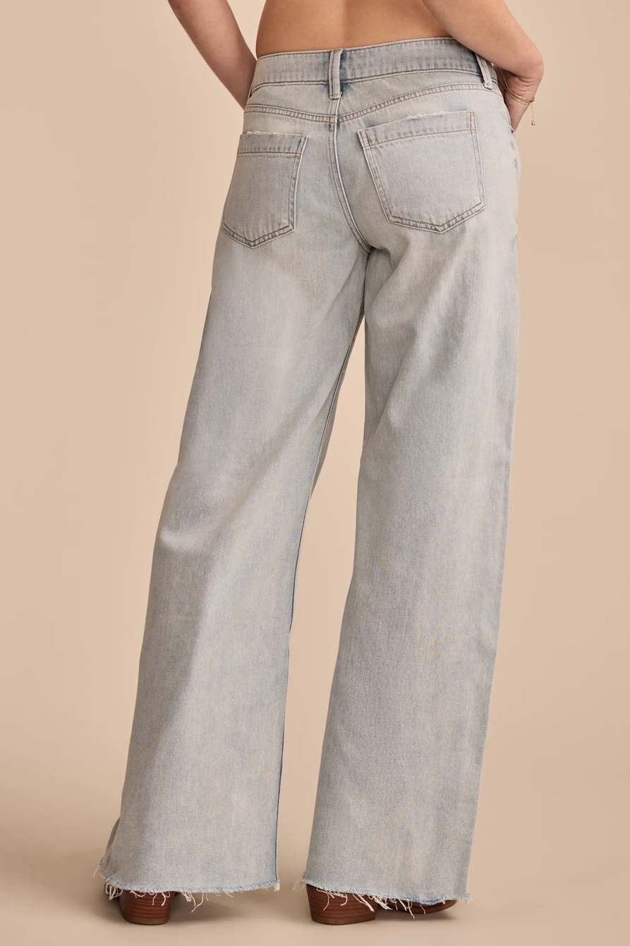 WIDE LEG PLEATED LIQUID DENIM LUXE PALAZZO, image 6