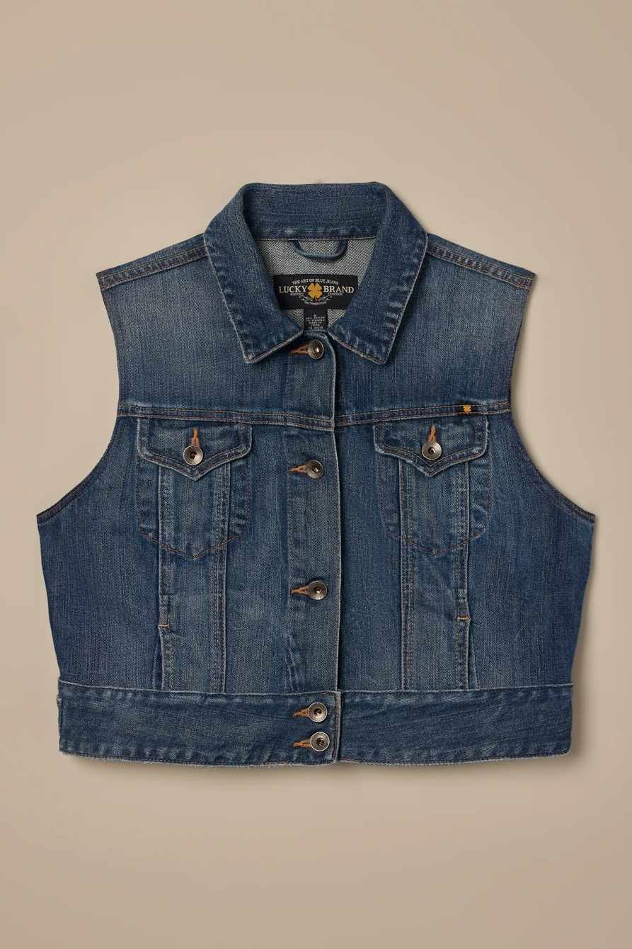 Lucky Brand One-Of-A-Kind Denim Vest, image 1