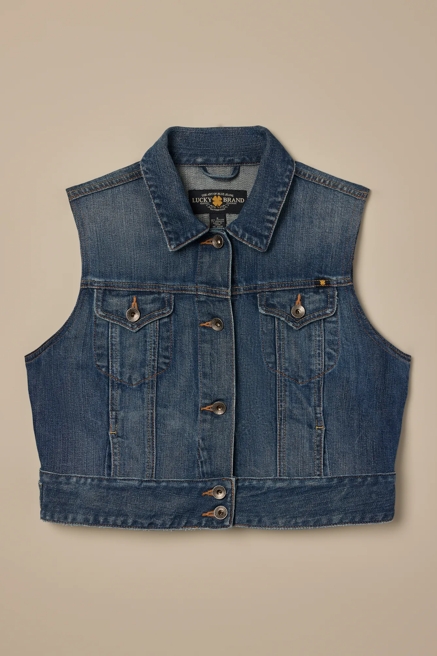 Lucky Brand One-Of-A-Kind Denim Vest, image 1
