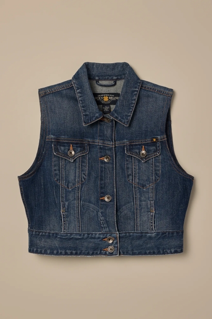 Lucky Brand One-Of-A-Kind Denim Vest, image 1