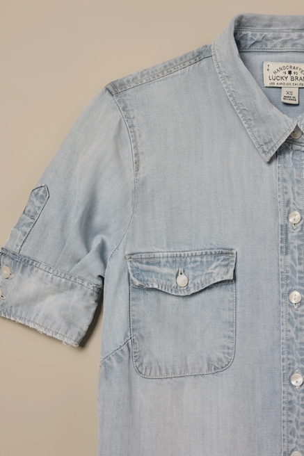 Lucky Brand One-Of-A-Kind Denim Cropped Shirt, image 3
