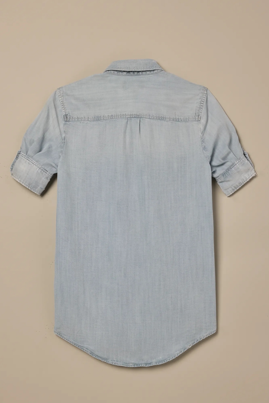 Lucky Brand One-Of-A-Kind Denim Cropped Shirt, image 4