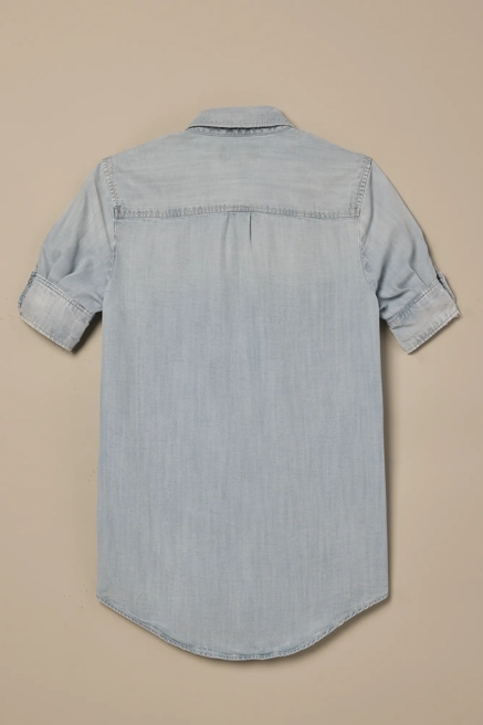 Lucky Brand One-Of-A-Kind Denim Cropped Shirt, image 4