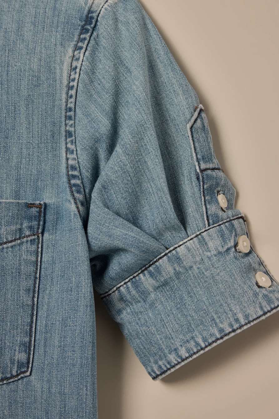 Lucky Brand One-Of-A-Kind Denim Cropped Shirt, image 2