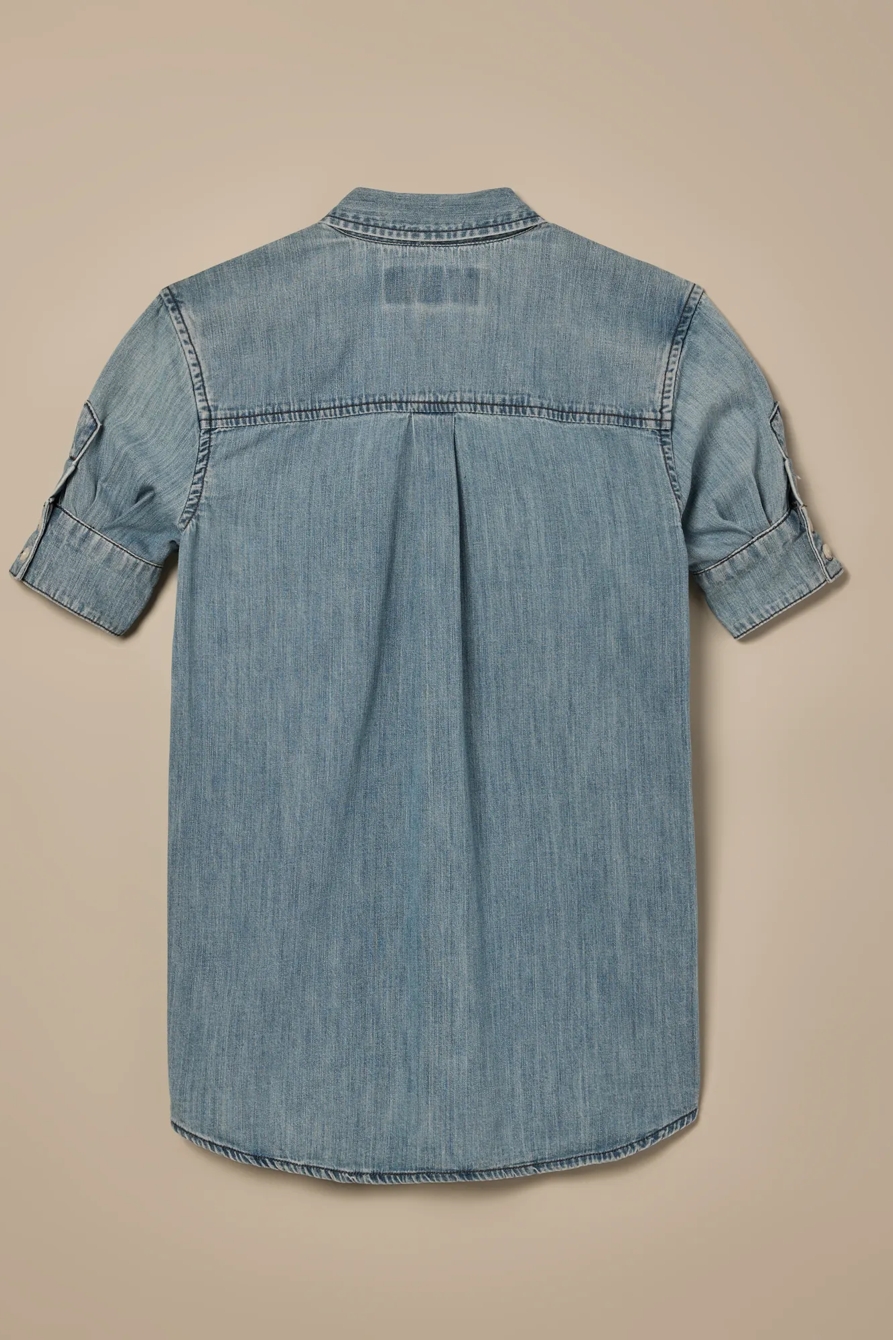 Lucky Brand One-Of-A-Kind Denim Cropped Shirt, image 4