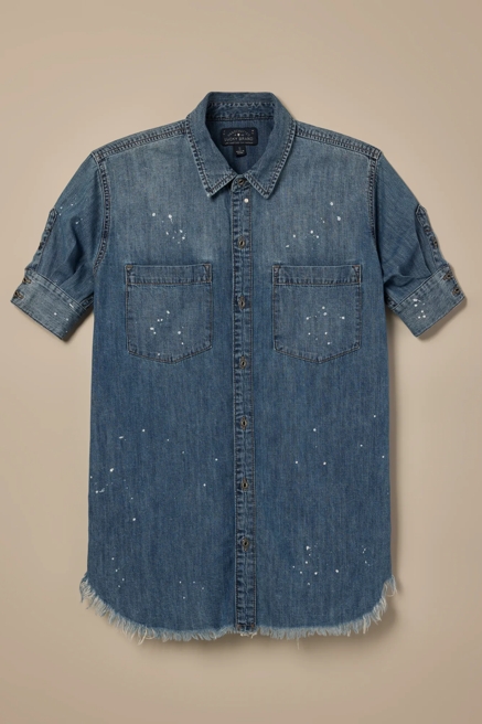 Lucky Brand One-Of-A-Kind Denim Cropped Shirt, image 1