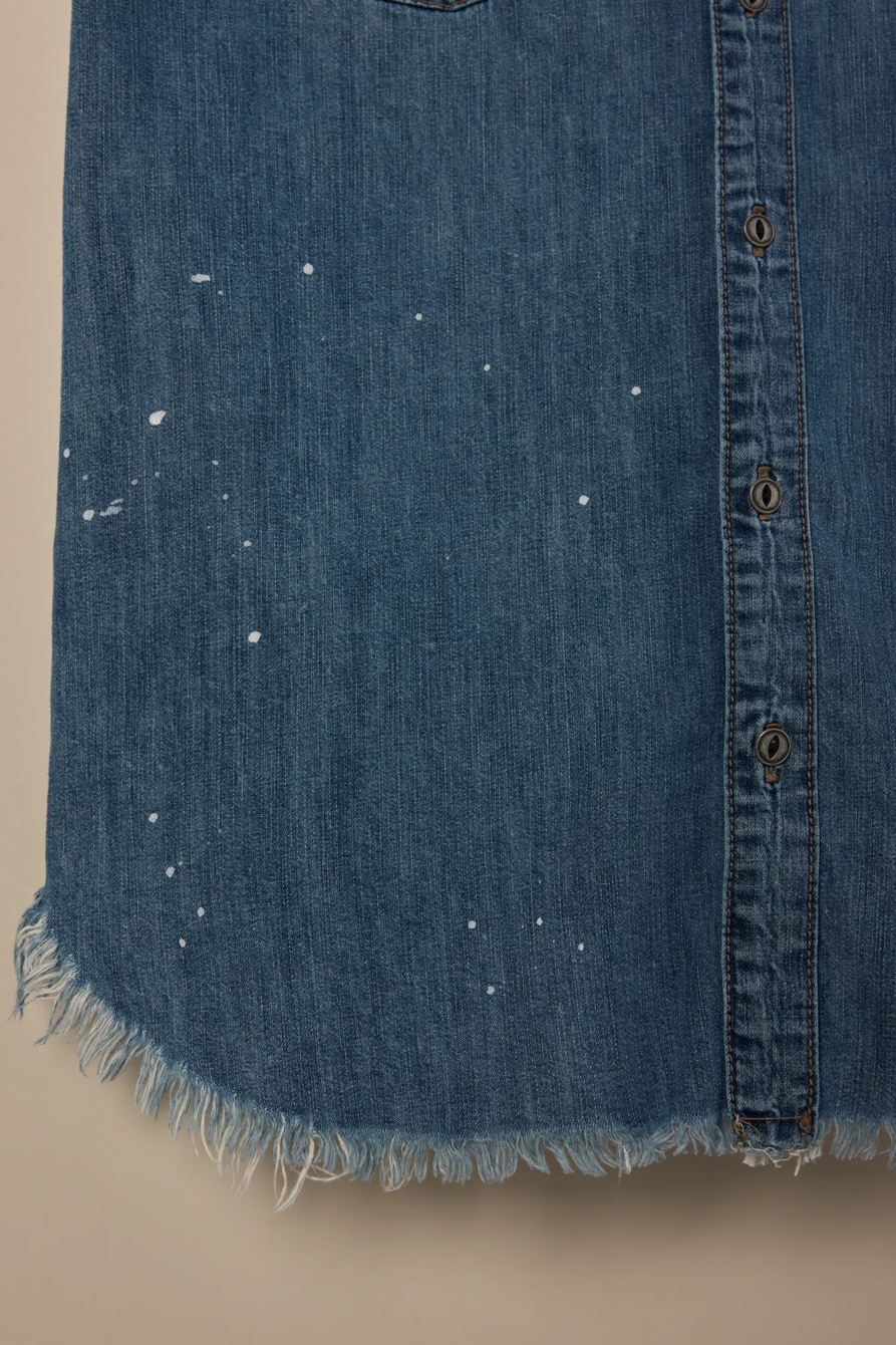 Lucky Brand One-Of-A-Kind Denim Cropped Shirt, image 4