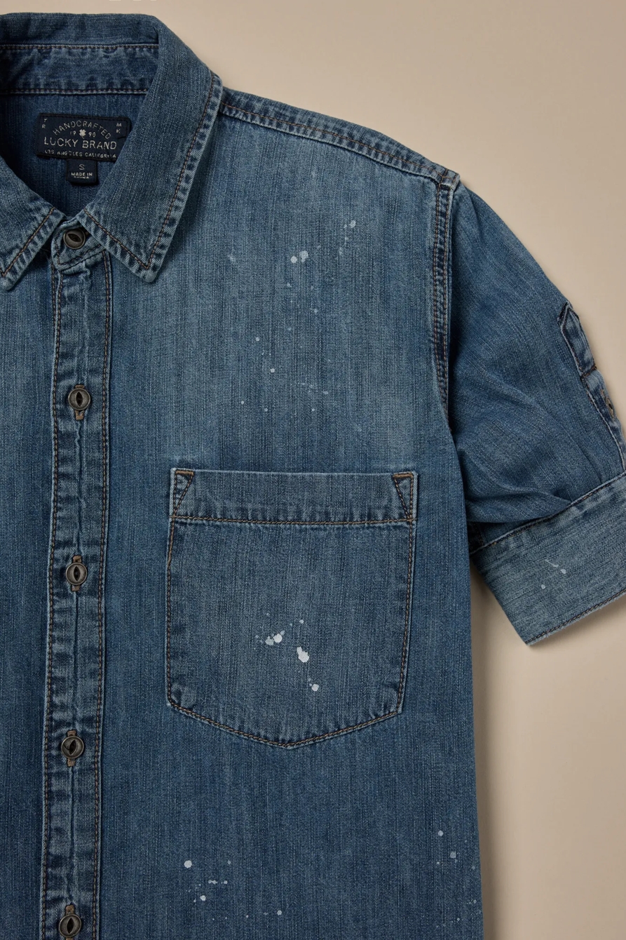 Lucky Brand One-Of-A-Kind Denim Cropped Shirt, image 2