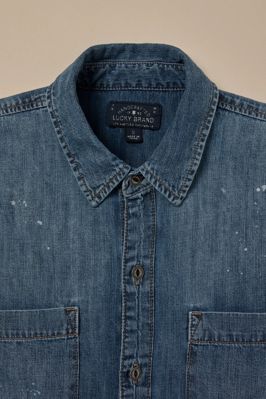 Lucky Brand One-Of-A-Kind Denim Cropped Shirt, image 3