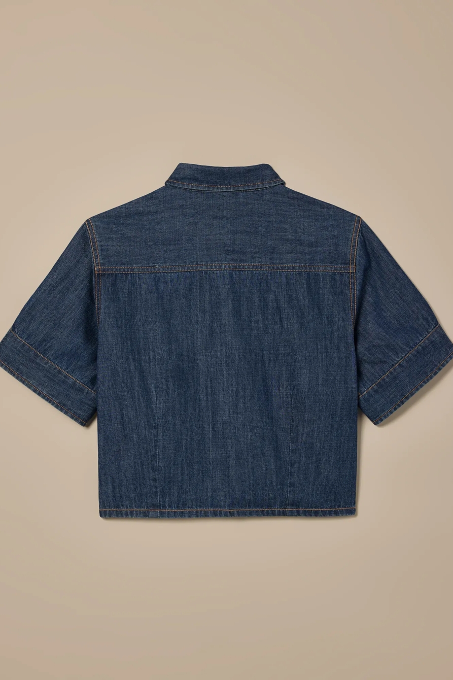 Lucky Brand One-Of-A-Kind Denim Cropped Shirt, image 4