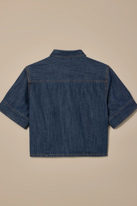 Lucky Brand One-Of-A-Kind Denim Cropped Shirt, image 4