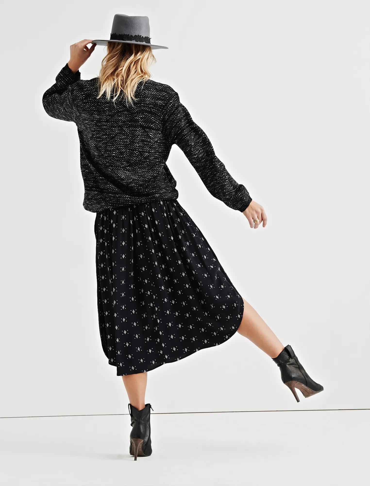 PRINTED MIDI SKIRT, image 3