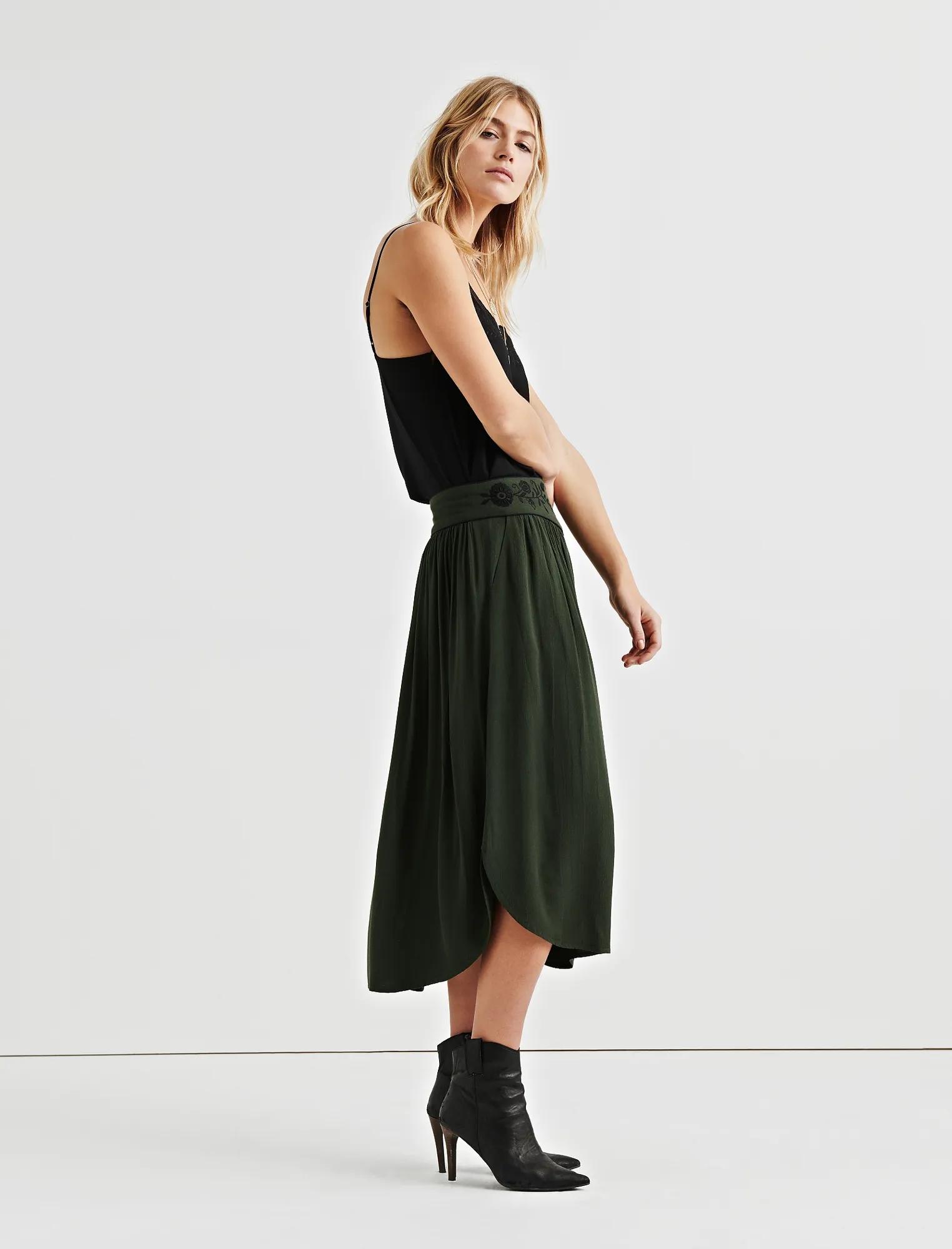EMBROIDERED MIDI SKIRT, image 2