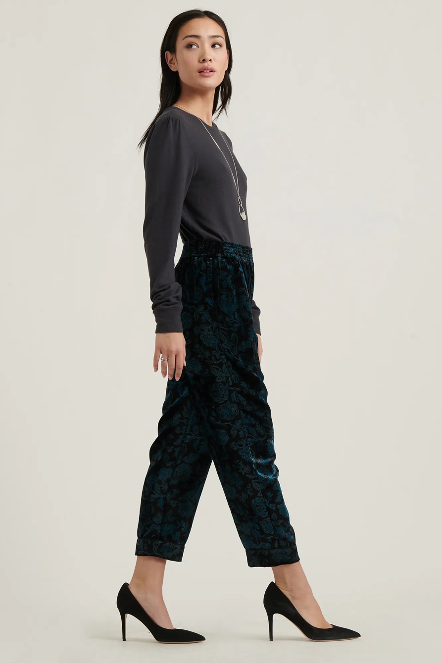 PRINTED VELVET PANT, image 3