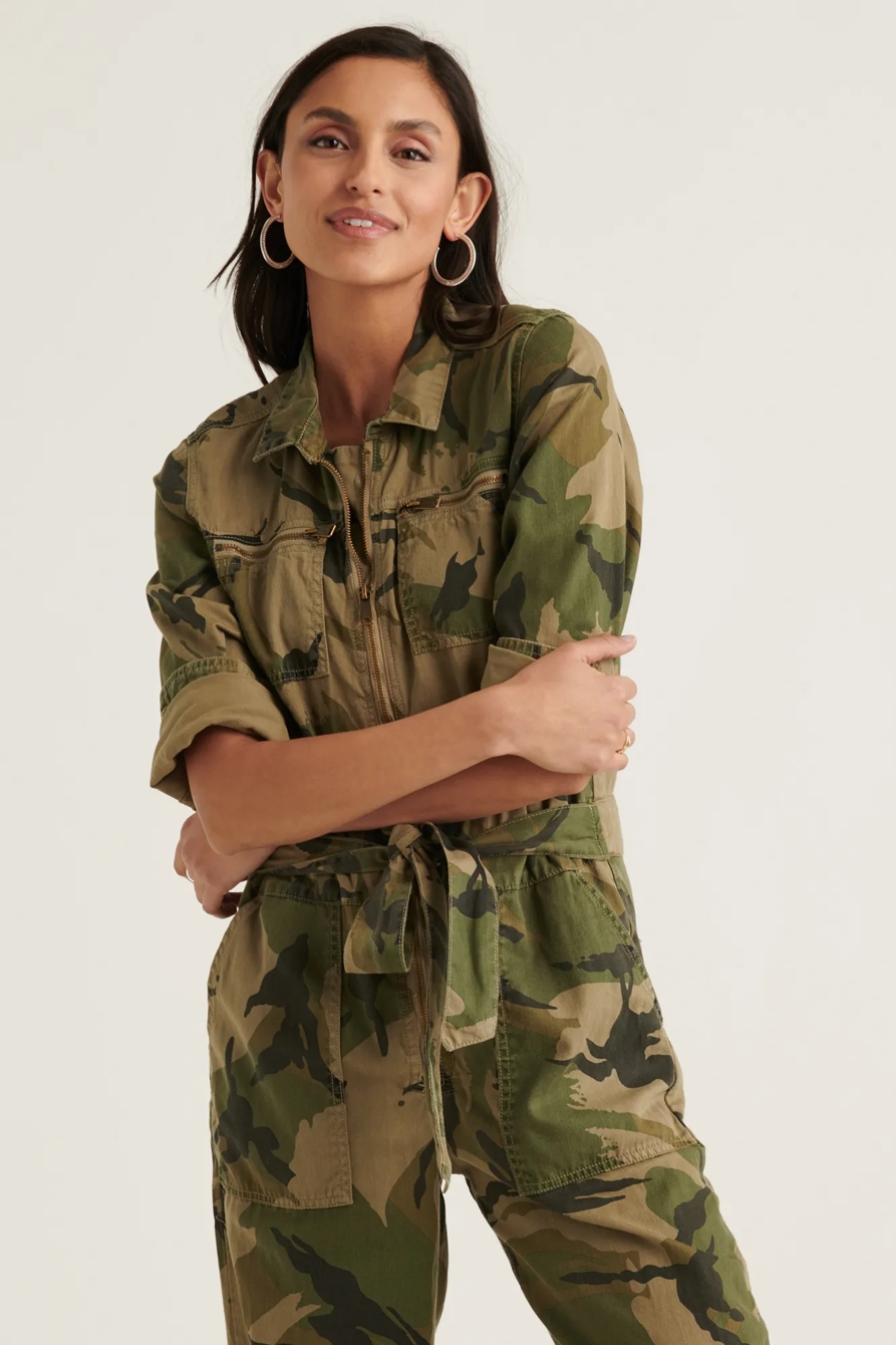 TIE FRONT CAMO JUMPSUIT, image 4