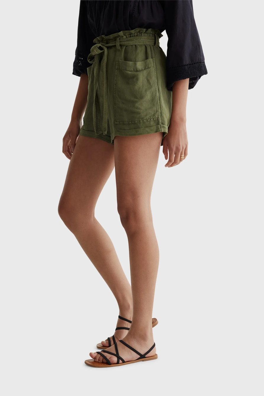 LINEN PAPERBAG WAIST SHORT, image 3