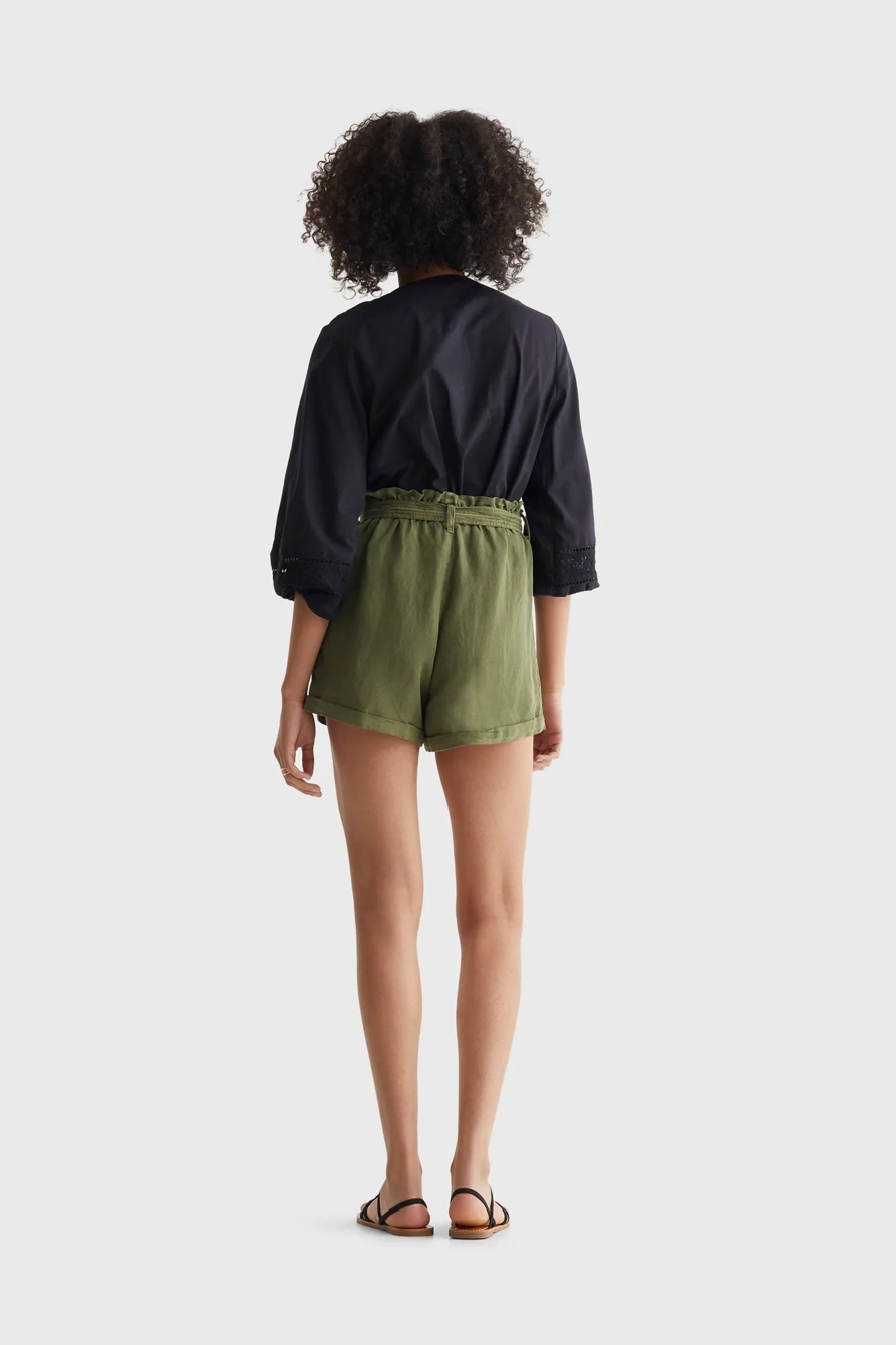 LINEN PAPERBAG WAIST SHORT, image 5