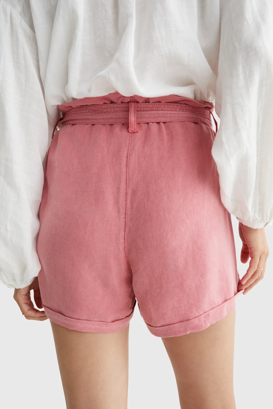 LINEN PAPERBAG WAIST SHORT, image 5