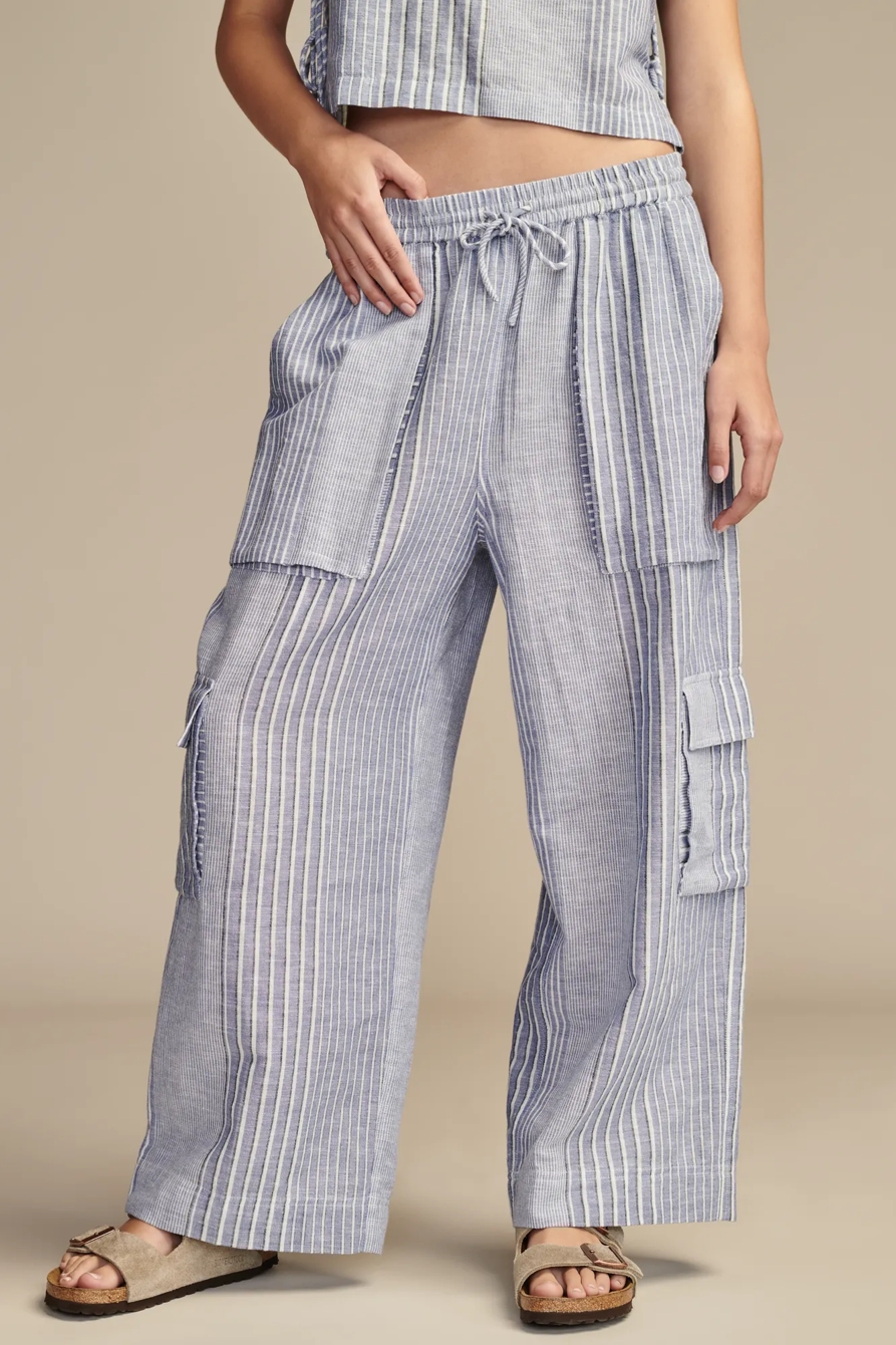 DRAWSTRING LINEN CARGO PANT, image 2