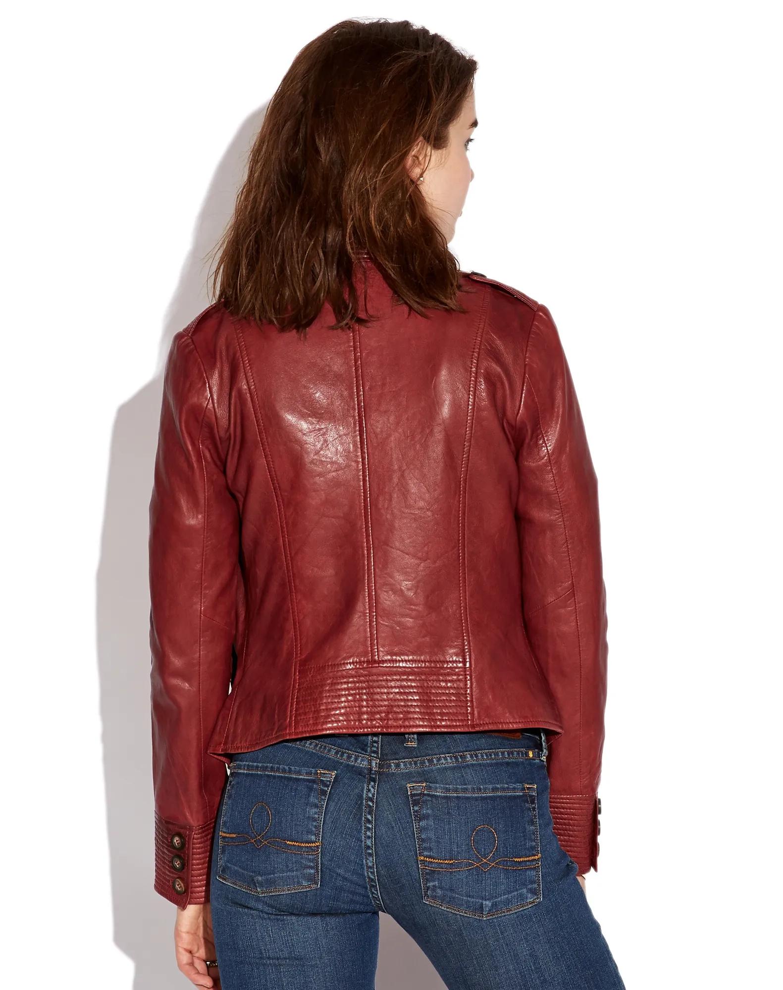 BORDEAUX LEATHER JACKET, image 2