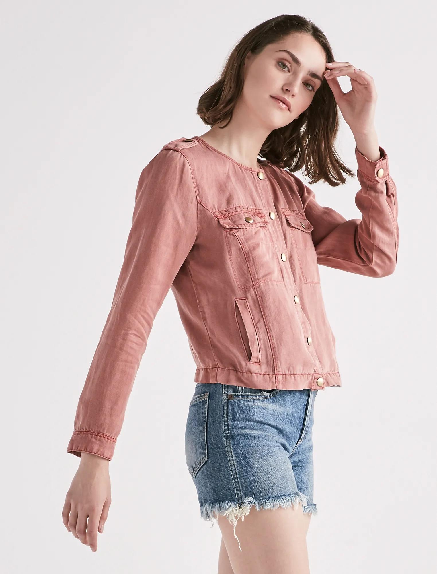 【新品】Soft Ox Utility Collarless Jacket L COLLARLESS UTILITY JACKET | Lucky Brand