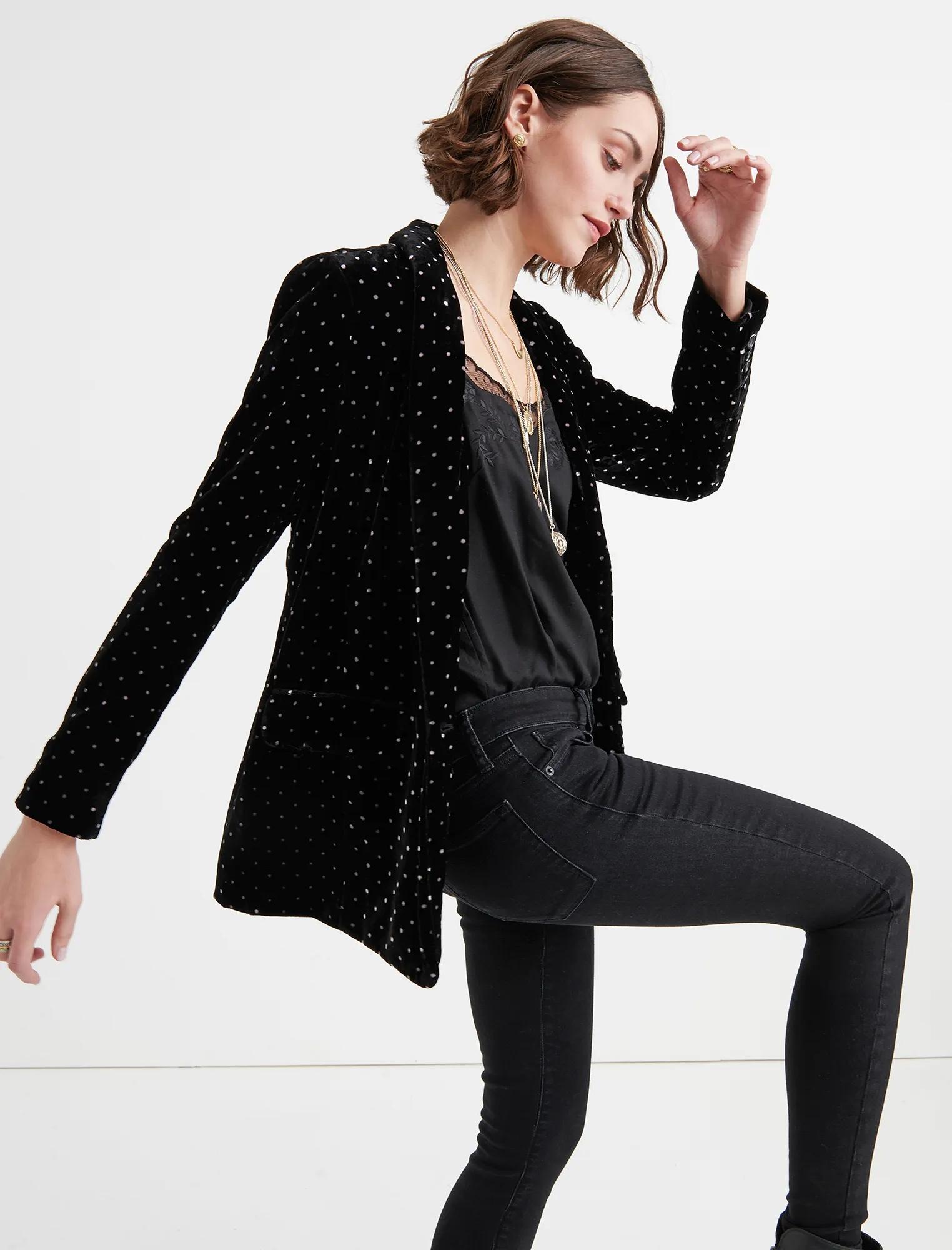 VELVET POLKA DOT BLAZER, image 2