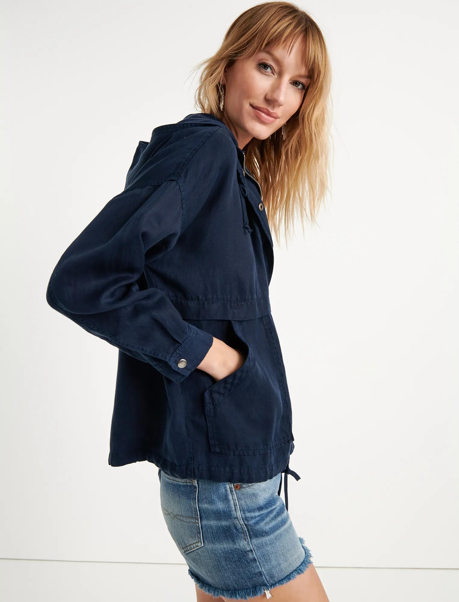 TENCEL LIGHTWEIGHT HOODED JACKET, image 2