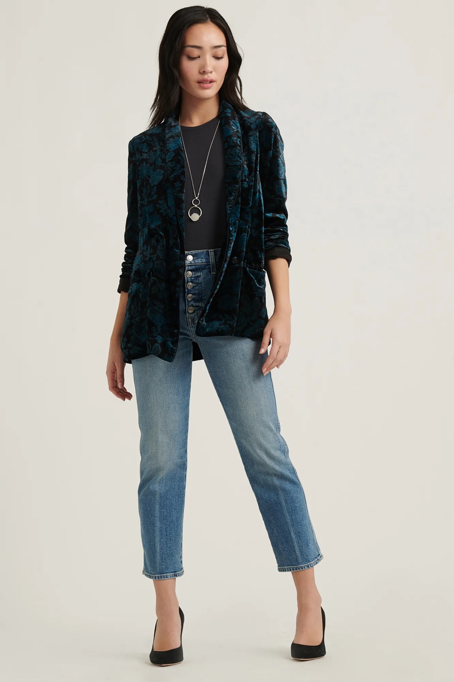 PRINTED VELVET BLAZER, image 2