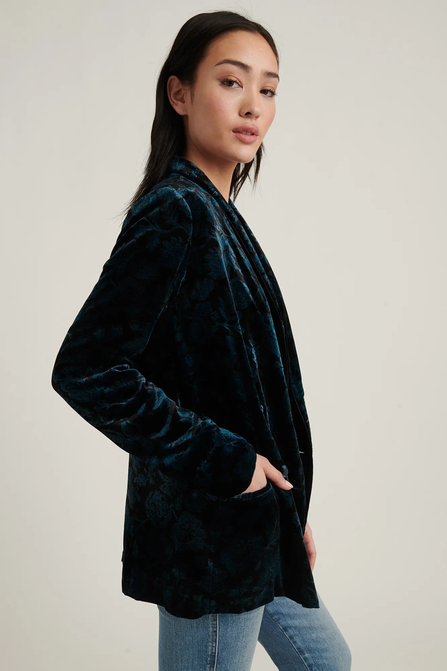PRINTED VELVET BLAZER, image 3