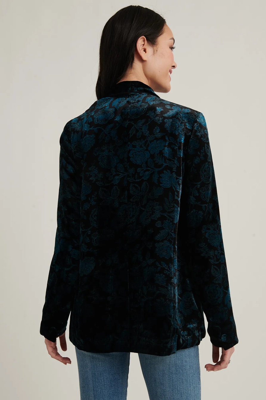 PRINTED VELVET BLAZER, image 4