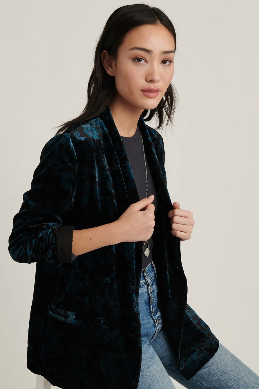 PRINTED VELVET BLAZER, image 6