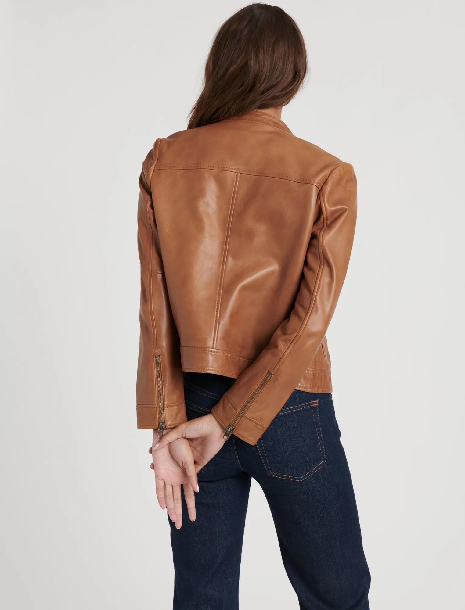 ZIP FRONT LEATHER JACKET, image 4