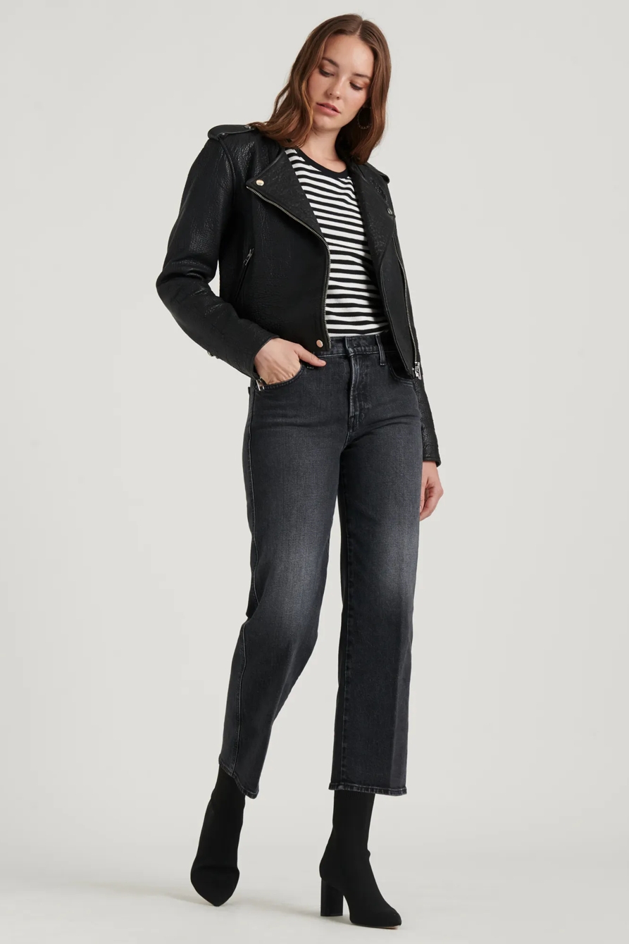 PEBBLE LEATHER MOTO JACKET, image 2