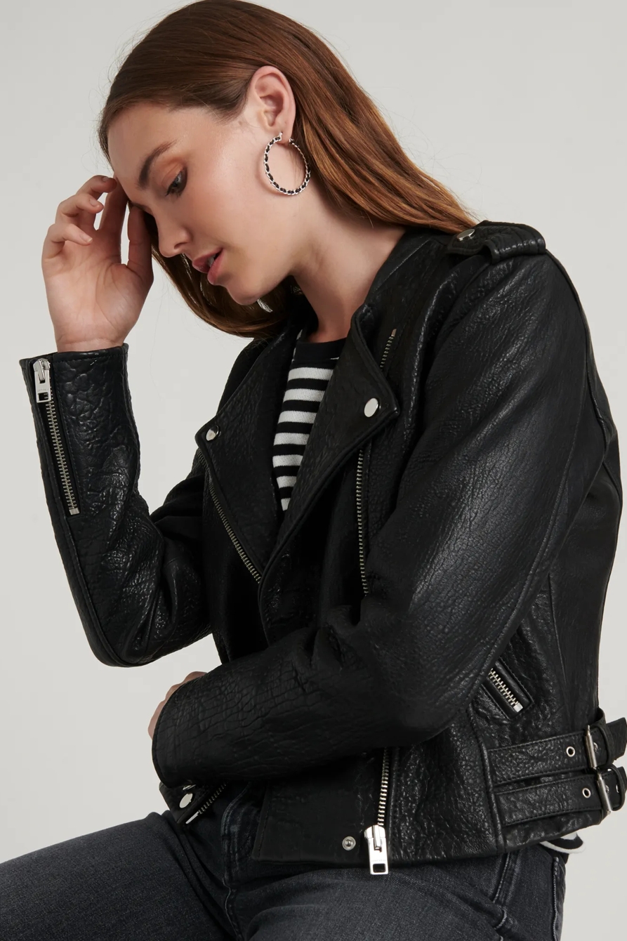 PEBBLE LEATHER MOTO JACKET, image 4