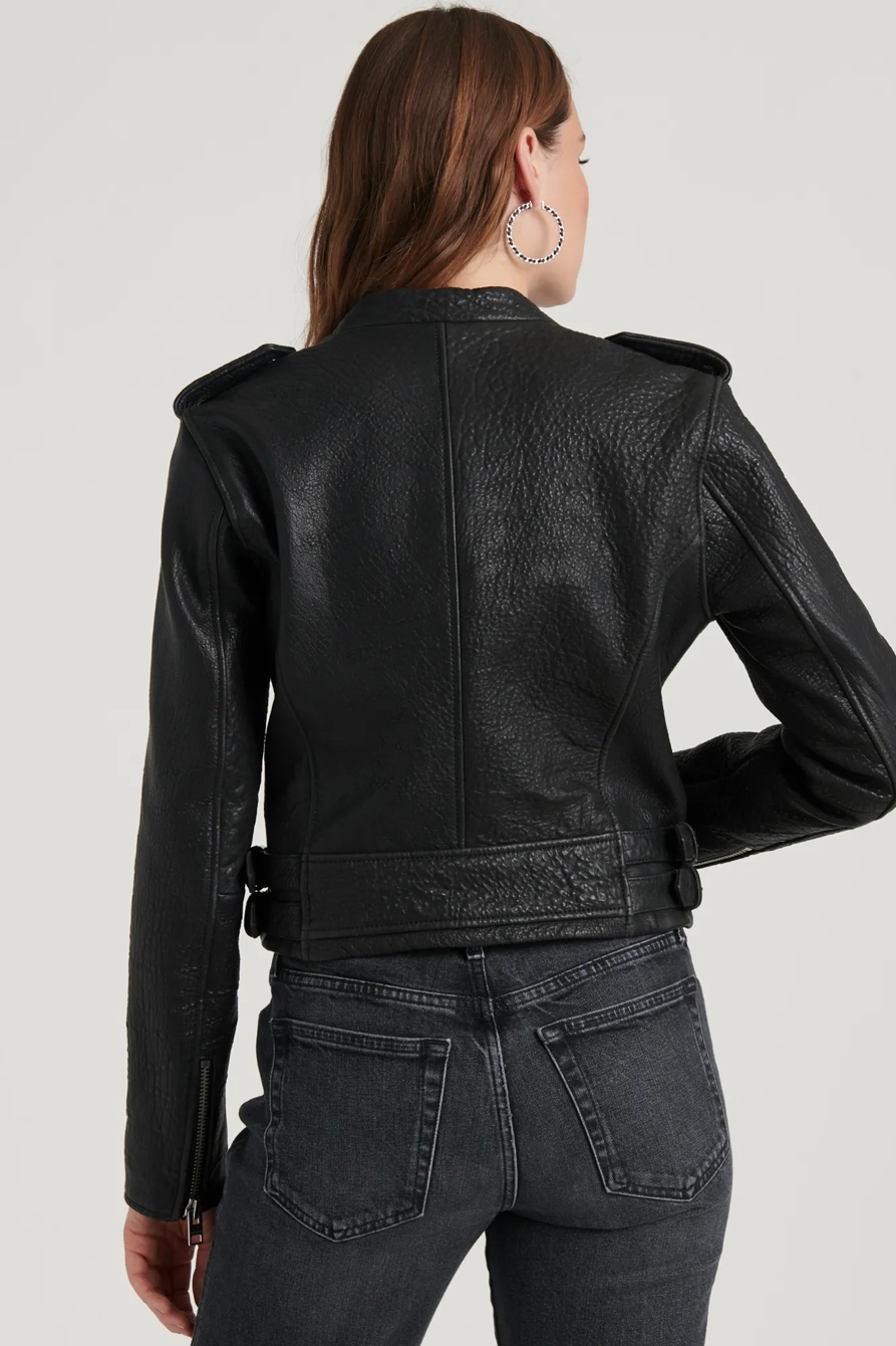 PEBBLE LEATHER MOTO JACKET, image 5
