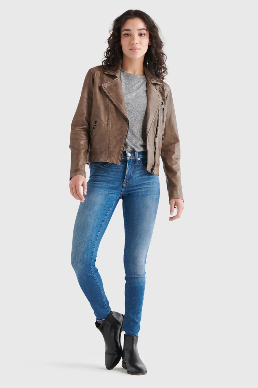 DISTRESSED LEATHER MOTO JACKET, image 2