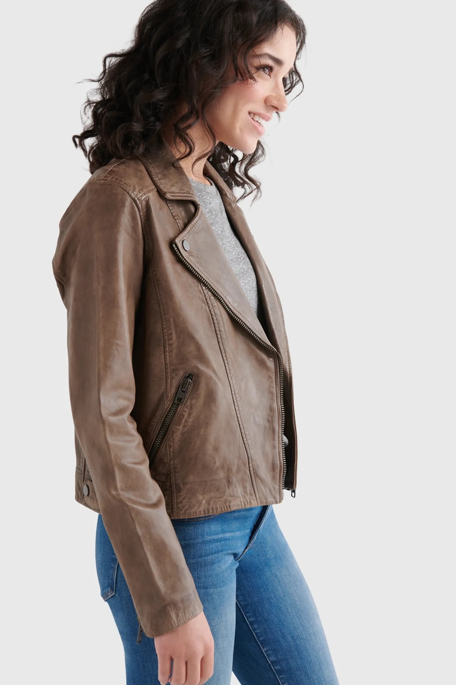 DISTRESSED LEATHER MOTO JACKET, image 3